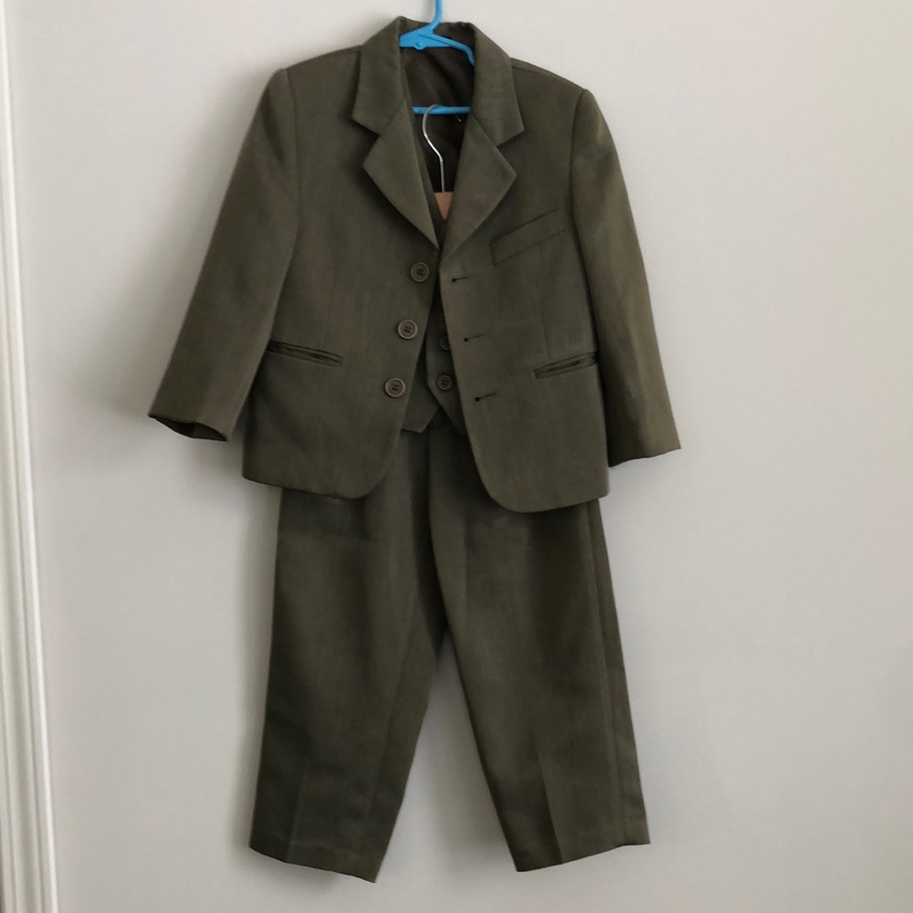 Kids Olive Green Suit Set